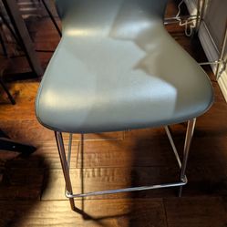 3 Grey Faux Leather Bar Chairs