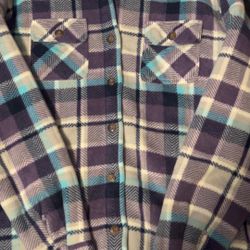 Womens Plaid Sherpa Fleece Jacket Sweater 