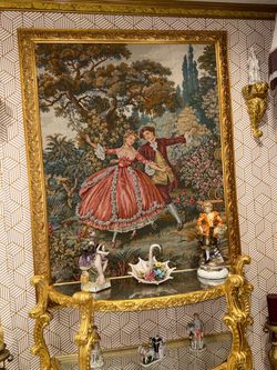 Italian tapestry Romeo and Juliet romantic dancer
