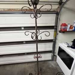 Custom Wrought Iron Maiden Hat Rack   85” Tall   16 Hooks