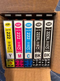 222XL Ink Cartridges for Epson Printer - 2 Black, 3 Color