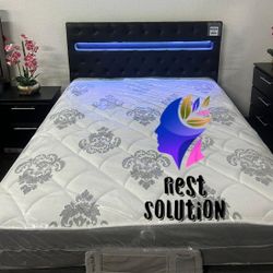 Bedframe With Mattress Full Size Led Lights🆕🔥Offer Time Limited🔥 