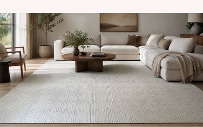 NEW / FACTORY SEALED RH Meryem Hand-Knotted Wool Rug – Ivory – 9’ × 12’
