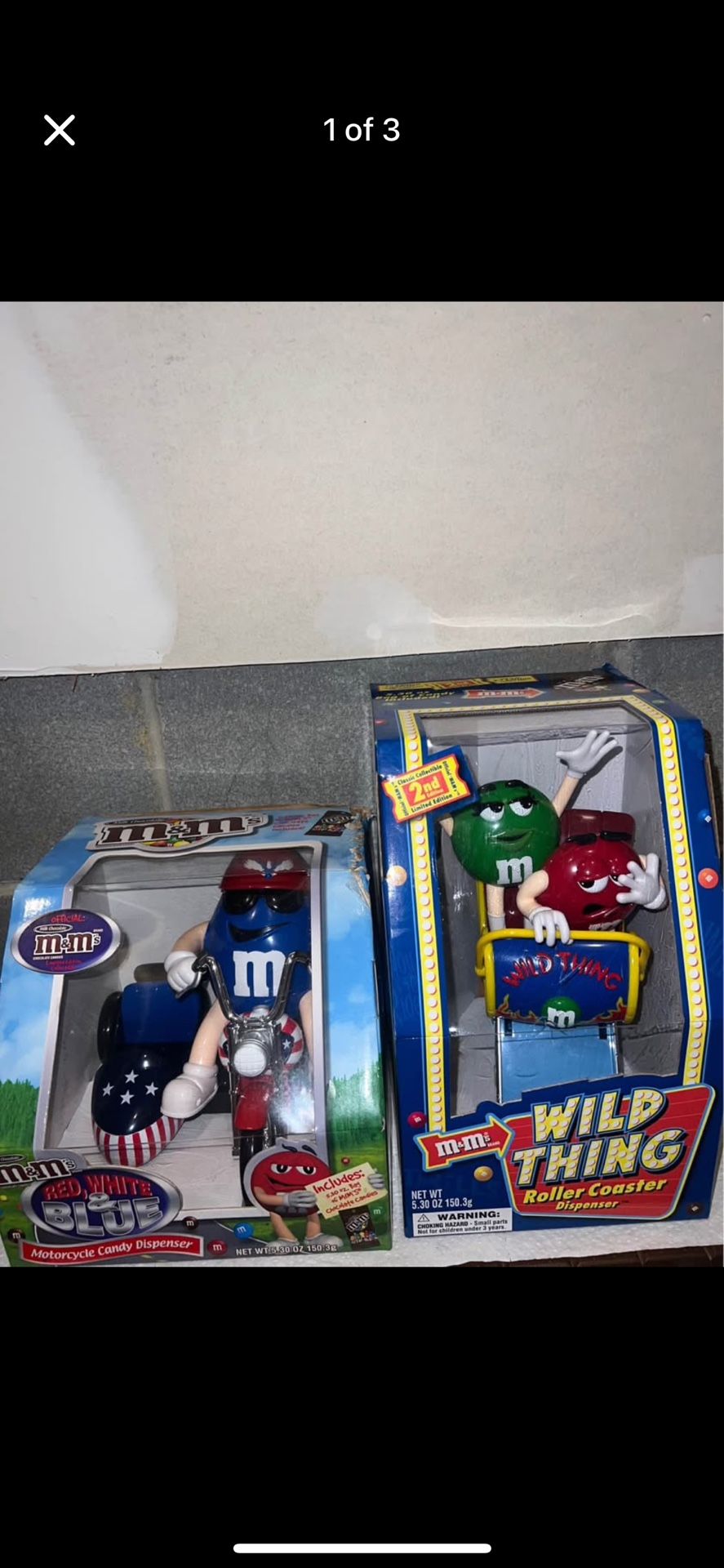 🍫 Rare M&M’s Collectible Candy Dispensers – Set of 2 (Still in Box!)