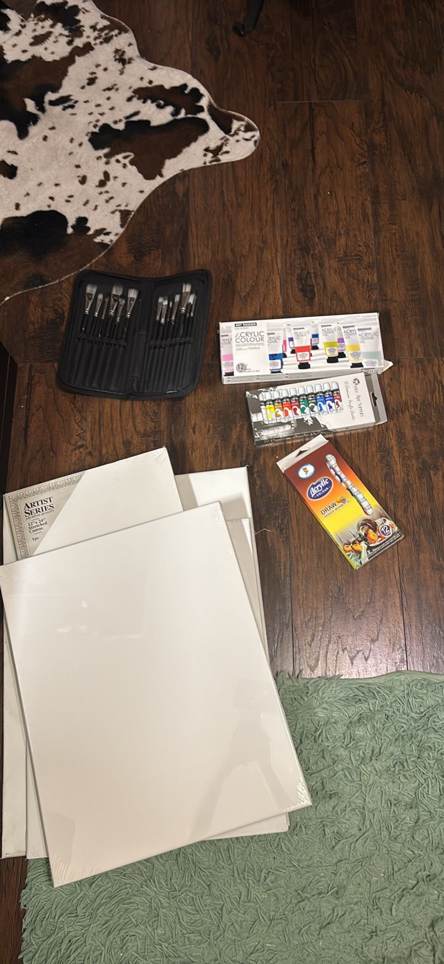 Paints, Canvas, And Brushes