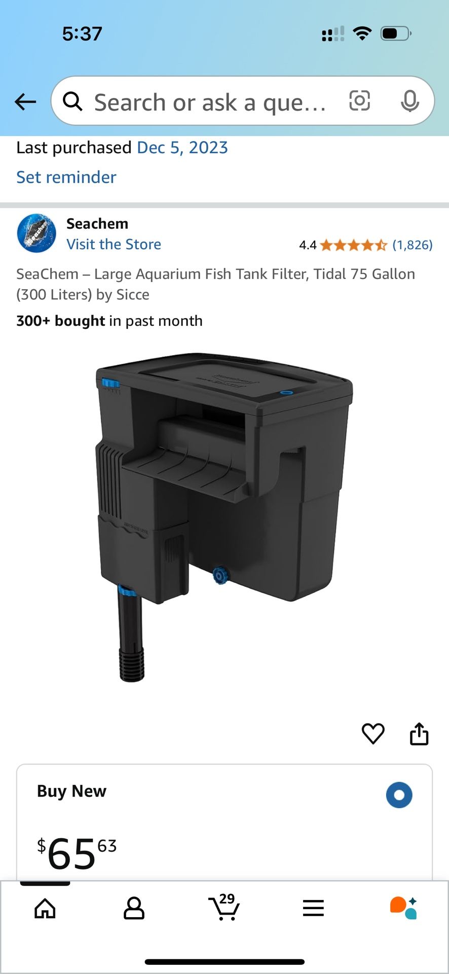 Seachem 75 Aquarium Filter