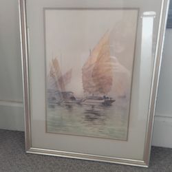 Water color ship paintings