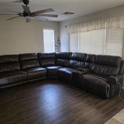 Faux Leather Reclining Couch