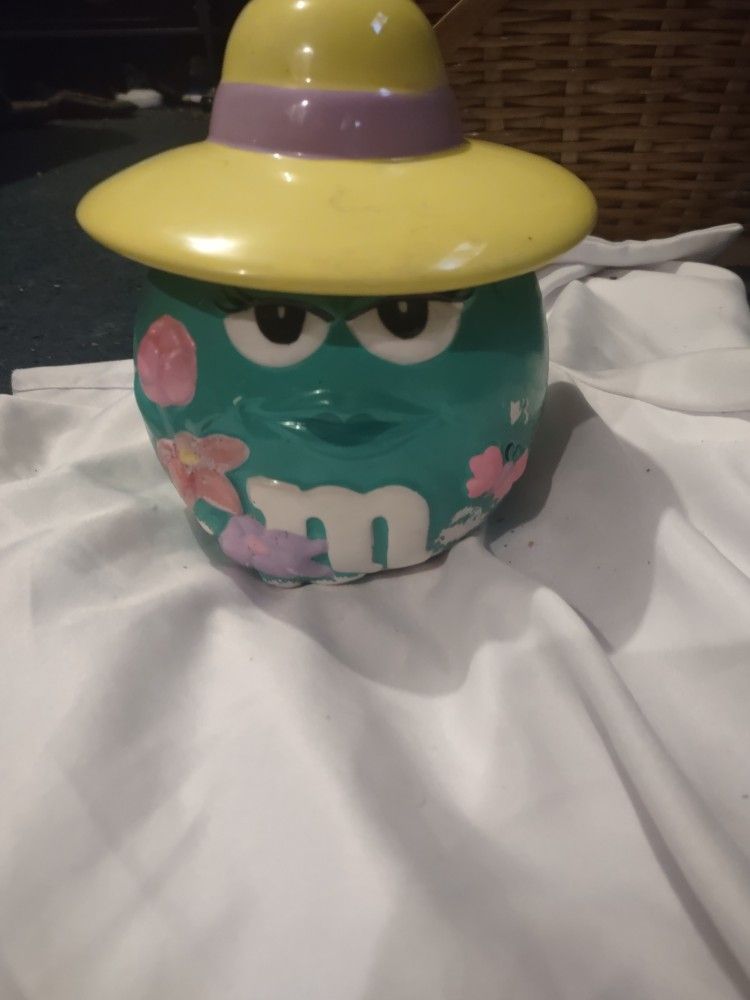 Vintage Collectable M&M Green Cookie Jar