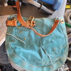 Lucky Brand Teal Suede Leather Hand Bag. $20