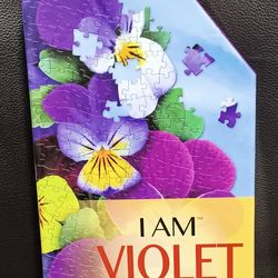PUZZLE 350 PIECE USED "I AM VILOET" FLORAL SHAPED 19X22
