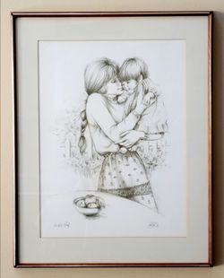 Mary Vickers Sweet Nothings 1976, AP Lithograph with COA 24x31 Framed British