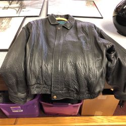 Leather jacket.
