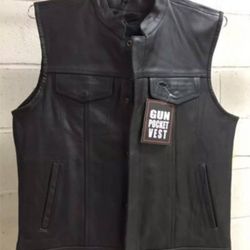 MEN'S SOA LEATHER VEST...