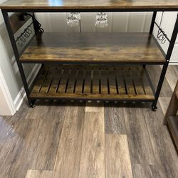 Rolling Cart Kitchen Island Coffee Bar