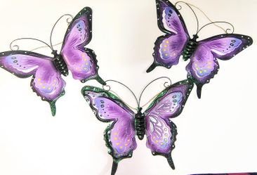 New Large metal Butterfly Patio Decor & Solar Spot Lights-Values$100+