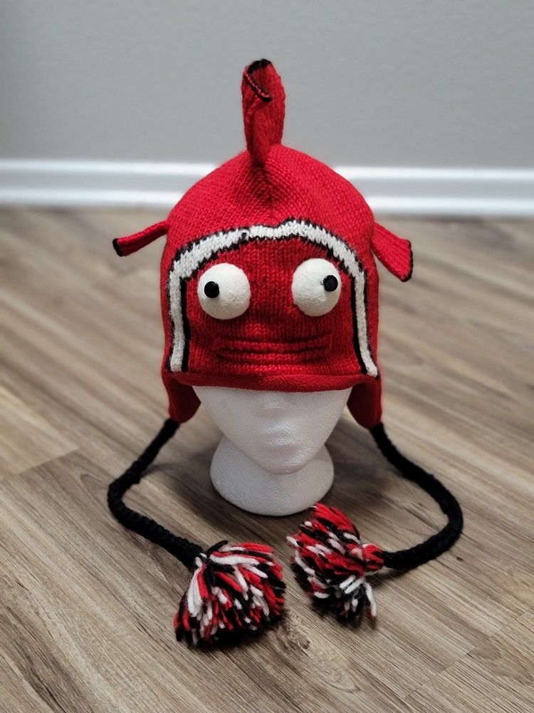 Vtg 100% Wool Finding Nemo Inspired Beanie Hat Pom Poms Vtg 100% Wool Finding Nemo Inspired Beanie Hat Pom Poms  main image 2
