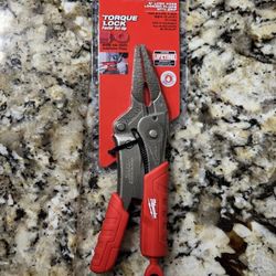 Milwaukee 6 in. Torque Lock Long Needle Nose Locking Pliers with Durable Grip