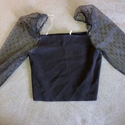 Peta And Pup Mesh Sleeve Crop Top