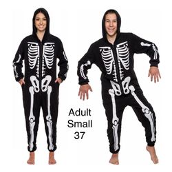 Skeleton Jumpsuit PJ Costume Adult Small Halloween  / Traje De Esqueleto Adulto Chico 