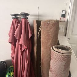 Spring Bundle - 3 Floral Outdoor Rugs and 2, 10 Foot Umbrellas with Lights