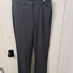 Theory Demitria Wool Trousers, Charcoal, Size 8