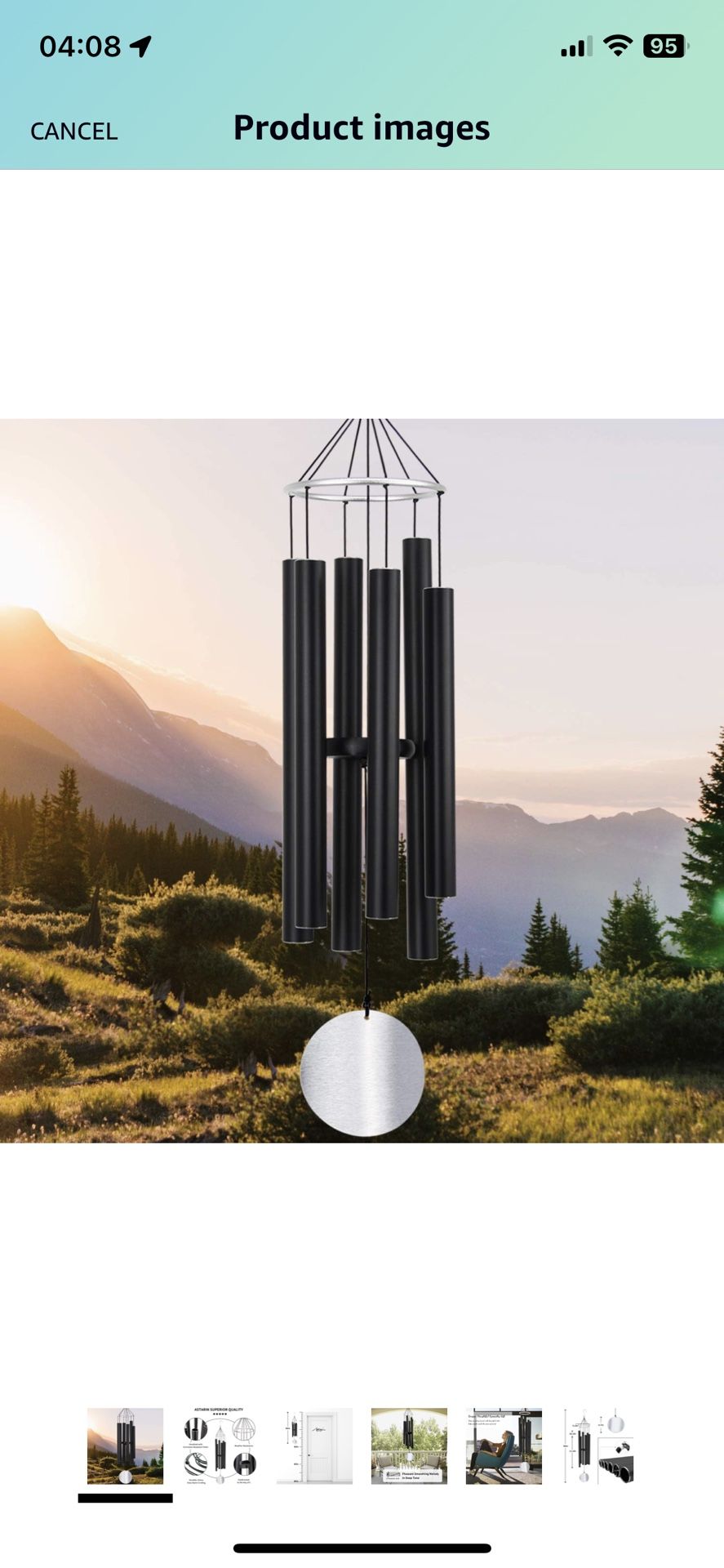 Wind Chimes Outdoor Large Deep Tone,36Inch Large Wind Chimes for Outside Tuned Relaxing Soothing Low Bass