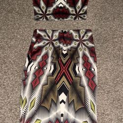 Printed Pencil Skirt Set