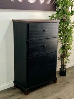 Solid Wood Black 4 Drawer Dresser