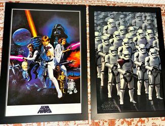 Large 3D Framed Star Wars Posters (Hobby Lobby) - Separate or Pair 27" x 39"