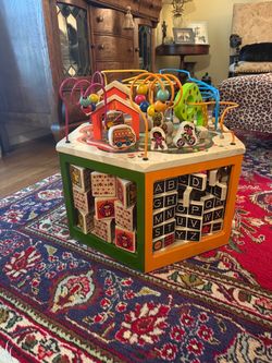 Wooden Kids Activity Cube with Blocks