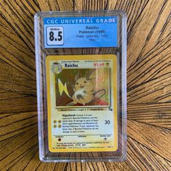CGC 8.5 1999 raichu holo Pokémon card
