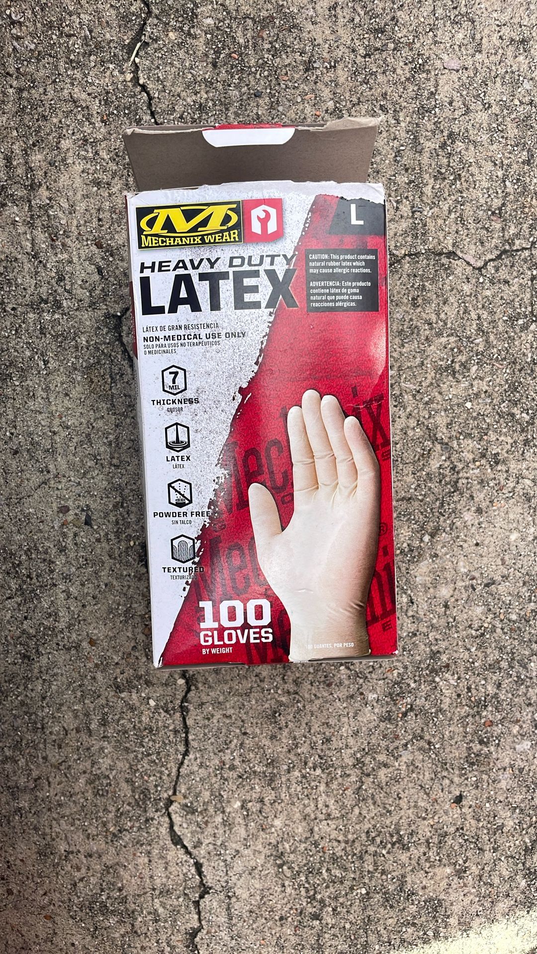 Mechanix Wear D04-00-010-100 - Latex Disposable Gloves - Powder Free, Textured (100 Pack)