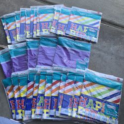 Table Cloths Covers Purple And Happy Birthday 