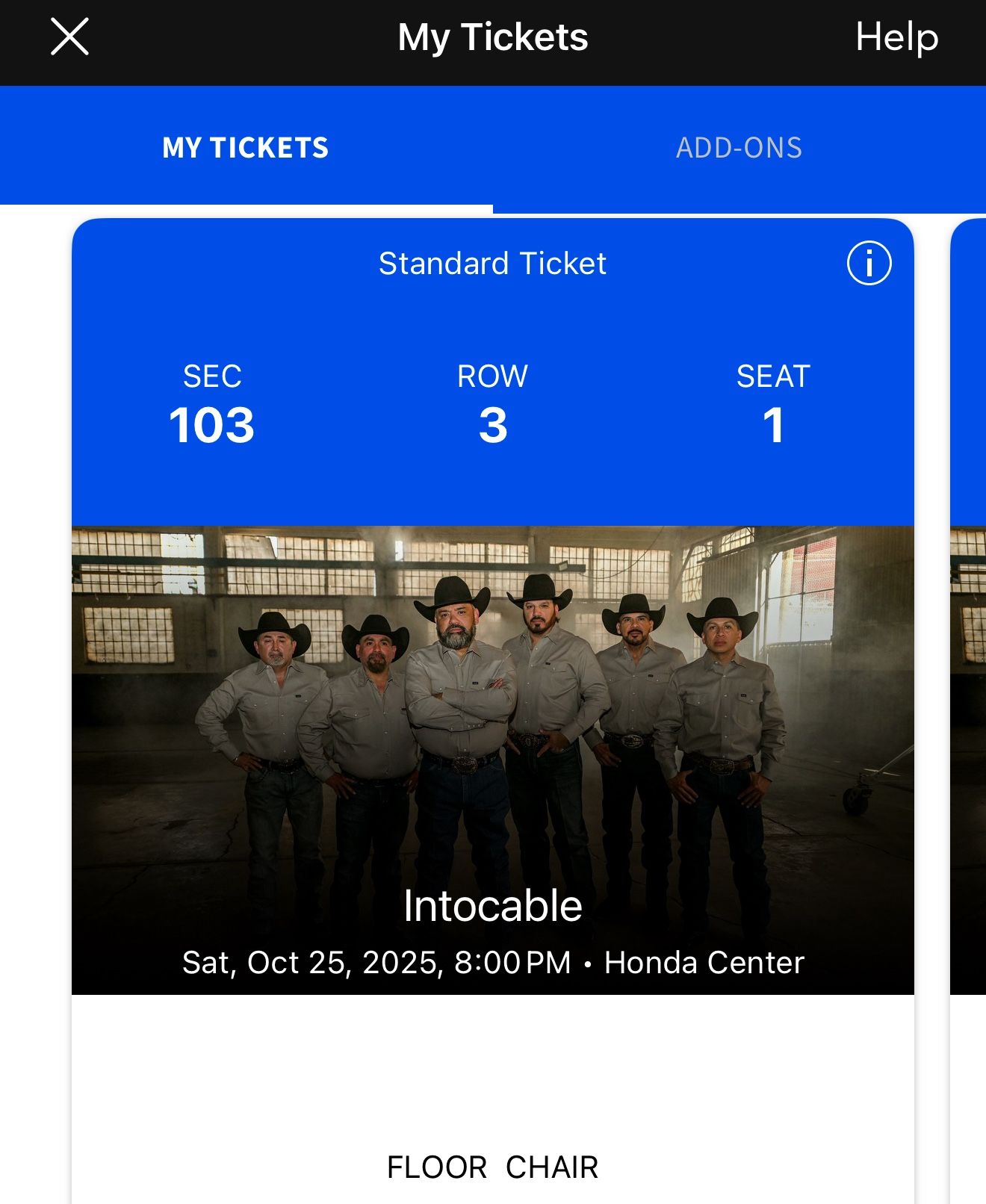 Intocable (HONDA CENTER), Oct 25!
