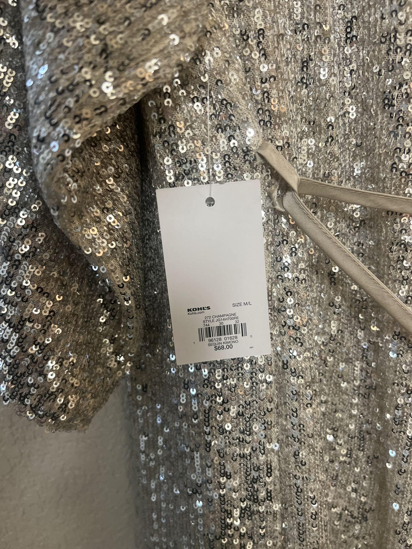 NEW WITH TAGS SEQUIN CHAMPAGNE COLOR KIMONO