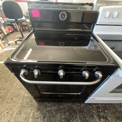 Black GE Glass Top Stove 