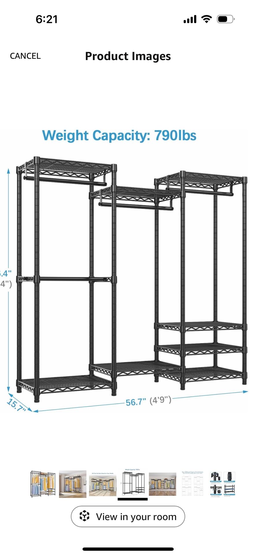 Clothing Rack, Shelving, Wardrobe, Closet Organizer