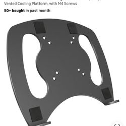 Laptop Tray Steel Notebook Holder for Monitor VESA Mount Stand Fits VESA 100x100 mm Mounting Holes 22lbs Capacity, with Vented Cooling Platform, with 