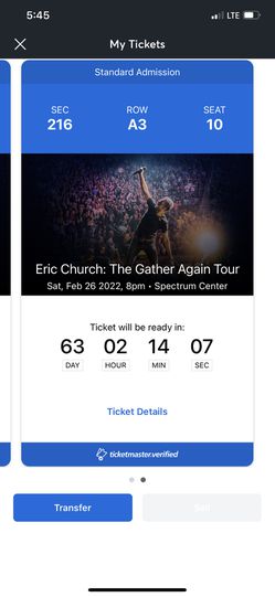2 Eric Church Tickets Feb. 26 Thumbnail