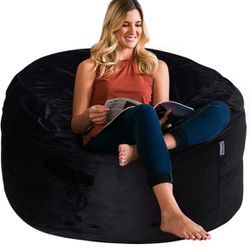 Bean Bag Chair 3Ft Luxurious Velvet Ultra Soft Fur with High-Rebound Memory Foam Bean Bag Chairs for Adults Plush Lazy Sofa with Fluffy Removable Spon