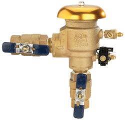 Febco 1 in. Bronze Pressure Vacuum Breaker Backflow Preventer with Quarter Turn Shutoff and Tee Handles, Freeze Sensor @U13-20