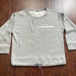 Zara Crew Neck Sweatshirt Pullover Good Things Anytime Long Sleeve Top Large L