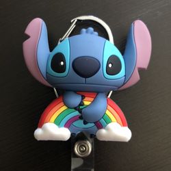 Stitch & Rainbow Badge Holder