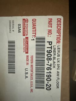 Lexus UX OEM All-Weather Floor Liners (3-Pc) — New in Box