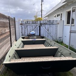 14' Aluminum Flat Bottom Duck Boat John Boat