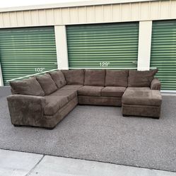 Beautiful Brown Sofa Sectional Couch + Free Delivery