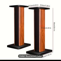 Rockville Wood Bookshelf Home Theater Speaker Stands 36" High