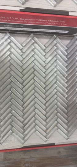 Herring bone glass mosaic