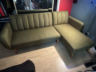 Green Sectional Futon (Green, Olive, Military Green)